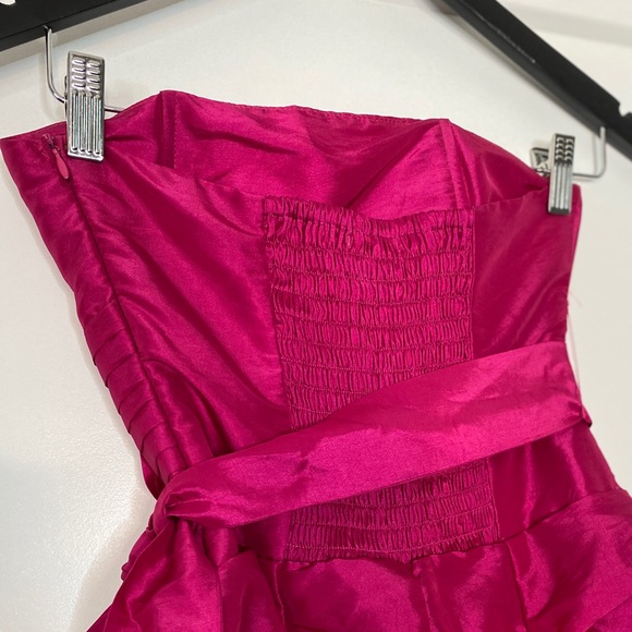 Daisy Pink Strapless Ruffle Bubble Dress with Tie - Picture 6 of 7